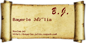 Bayerle Júlia névjegykártya